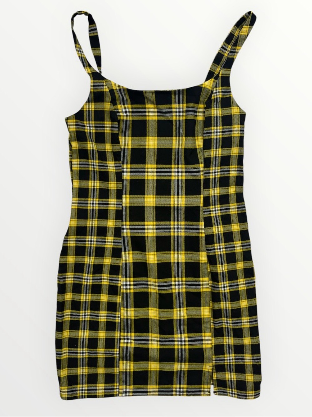H&M Divided Yellow Plaid Mini Dress – Size Medium